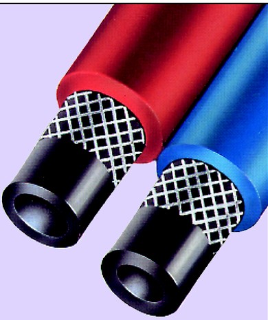 Click to enlarge - Twin (Siamese) oxygen/propane hose for cutting.